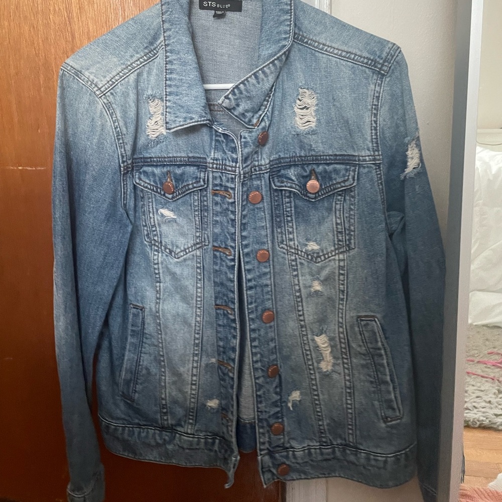jean jacket ripped